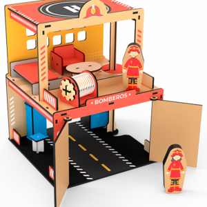 Estación de Bomberos de maderaPersonajes y muebles