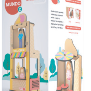 HELADERIA DE MADERA CON PERSONAJES Y MUEBLES